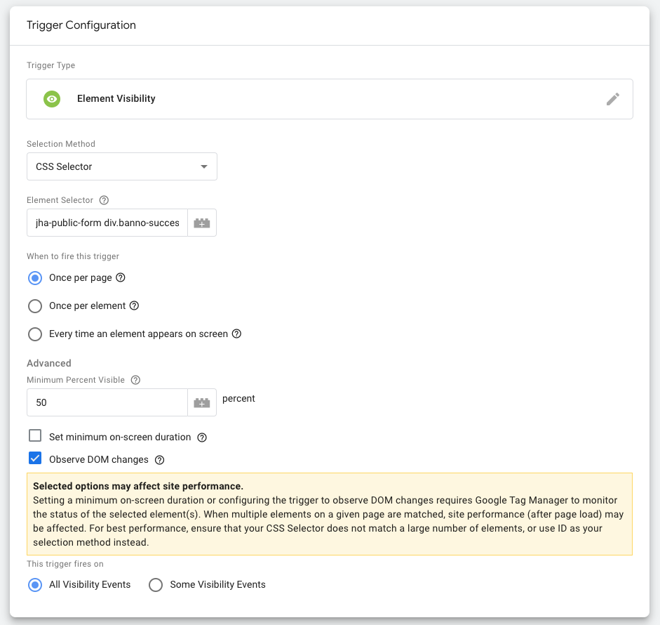 Trigger Configuration