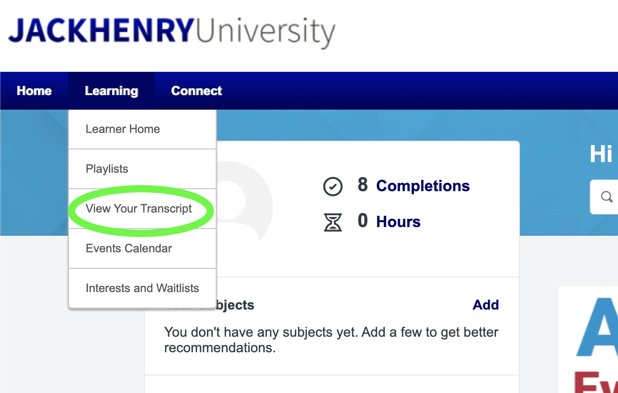 View Transcript Instructions