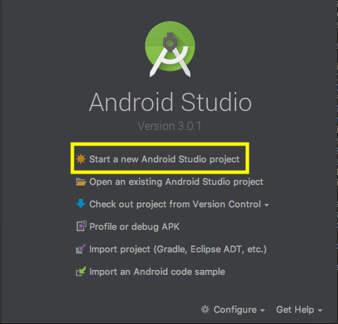 welcome to android studio