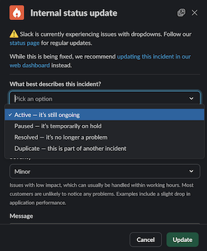 incident status change