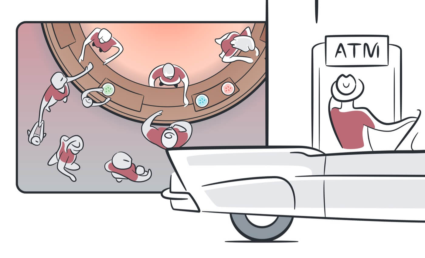 People in the branch