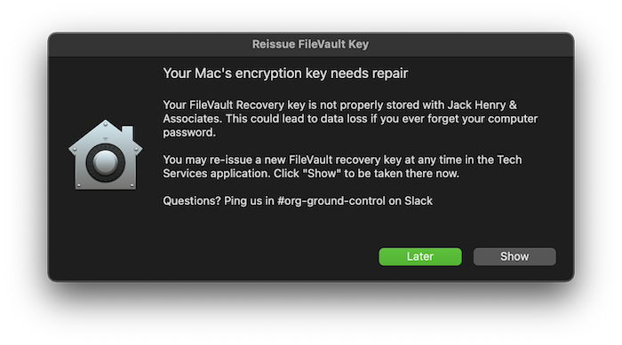 FileVault Needs Repair