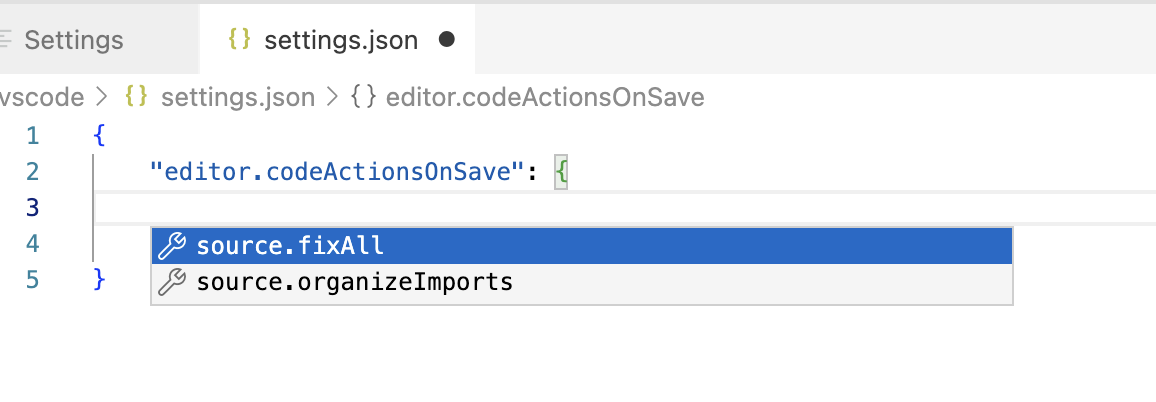 Editing settings.json